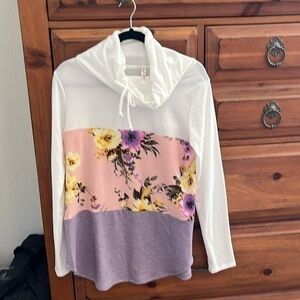 Red Lolly Pink And Lavender Floral Tunic Size Medium NWOT